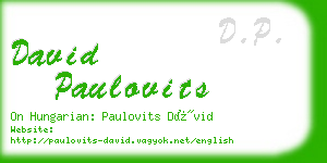 david paulovits business card